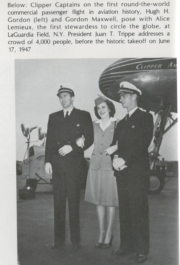 1947 Crew of Pan Am's first round the world flight pose for a picture.